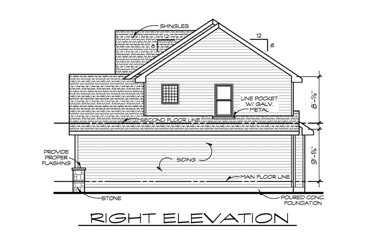 Home Plan Right Elevation of this 4-Bedroom,2195 Sq Ft Plan -120-2632