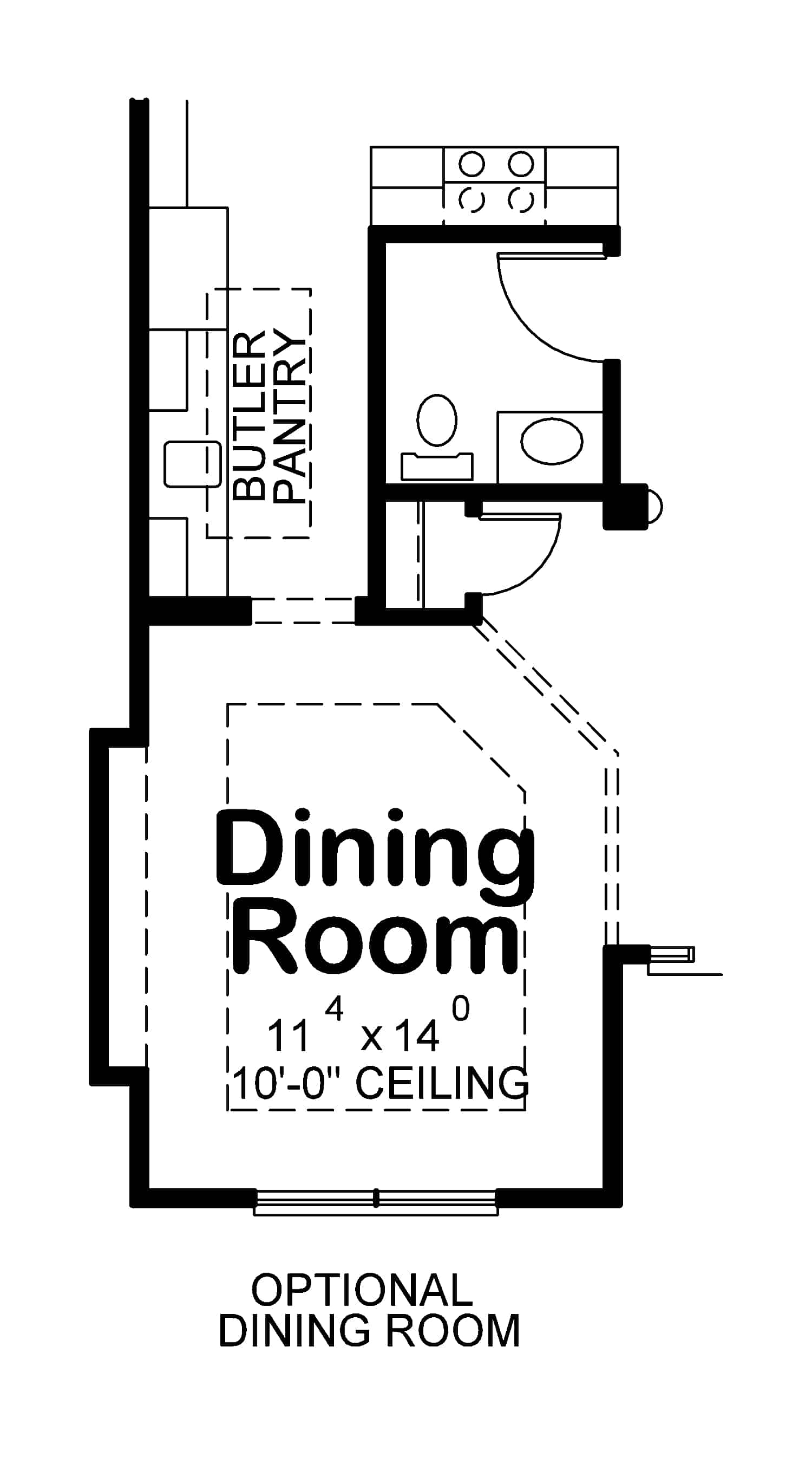 Floor Plan Main Level of Cottage Plan #120-2633