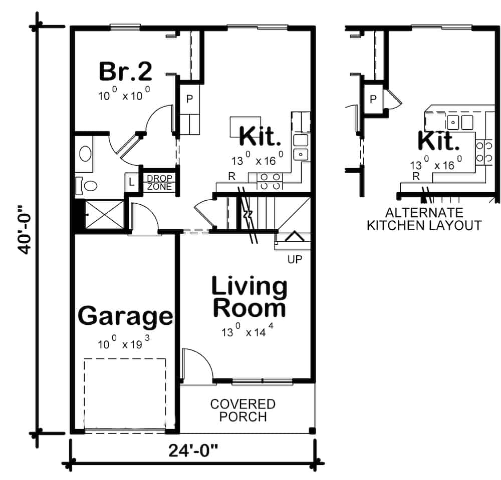 Floor Plan Main Level of Traditional Plan #120-2635