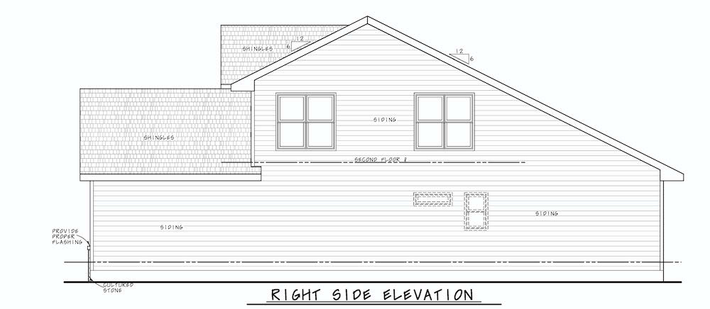 Home Plan Right Elevation of this 4-Bedroom,2154 Sq Ft Plan -120-2640