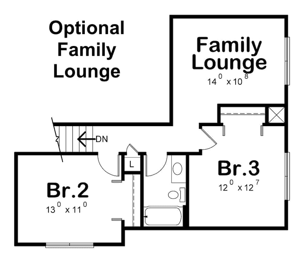 Floor Plan Upper Level of Farmhouse Plan #120-2640