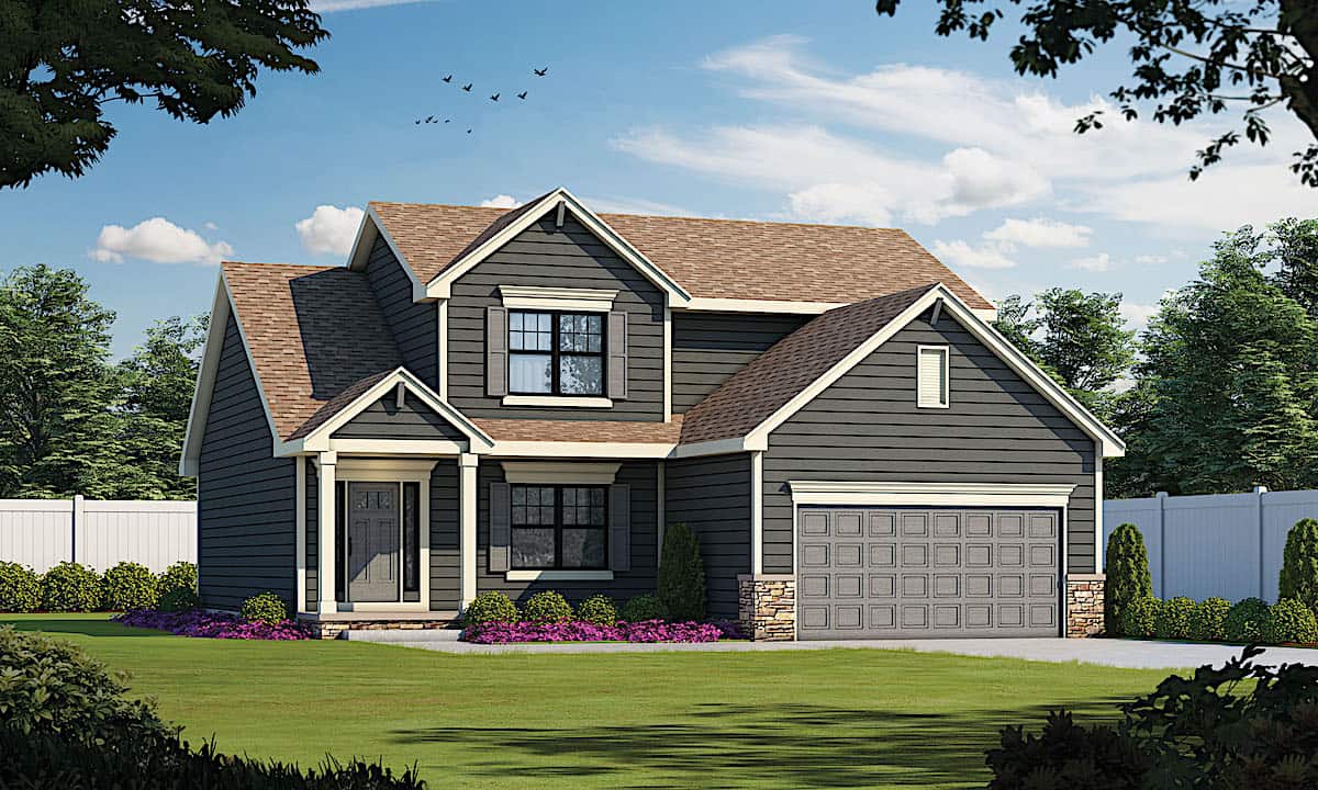 Traditional home (ThePlanCollection: Plan #120-2640)