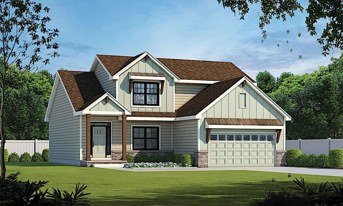 Traditional home (ThePlanCollection: Plan #120-2641)