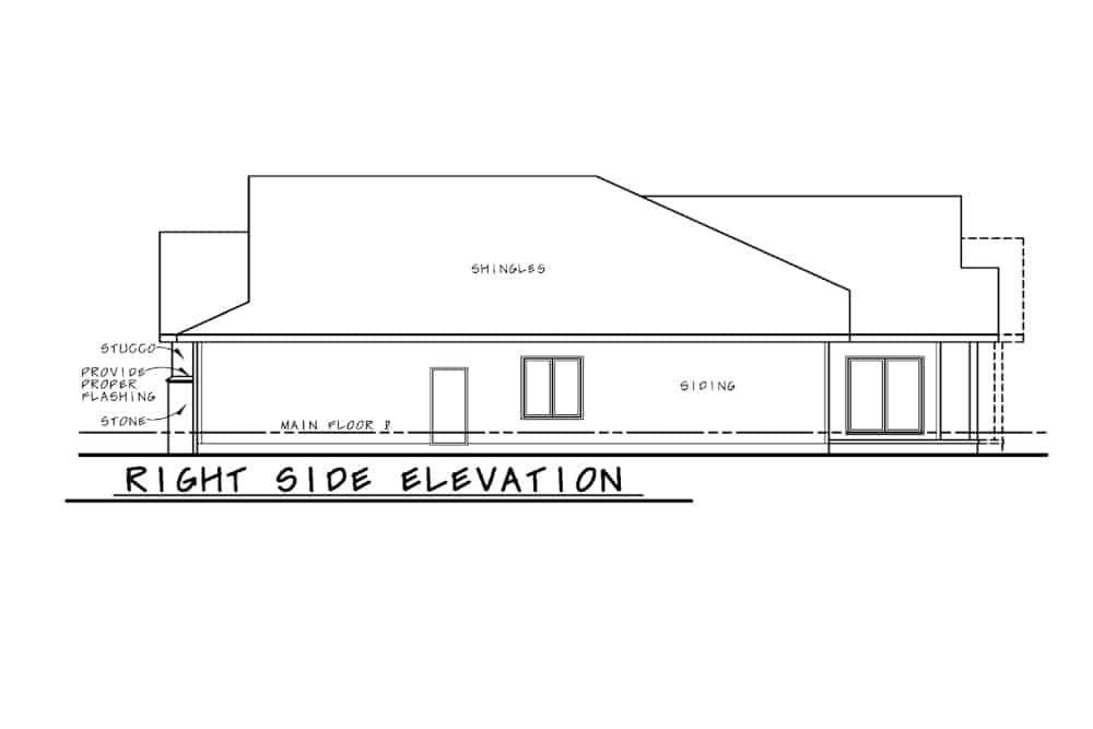 Home Plan Right Elevation of this 3-Bedroom,2695 Sq Ft Plan -120-2643