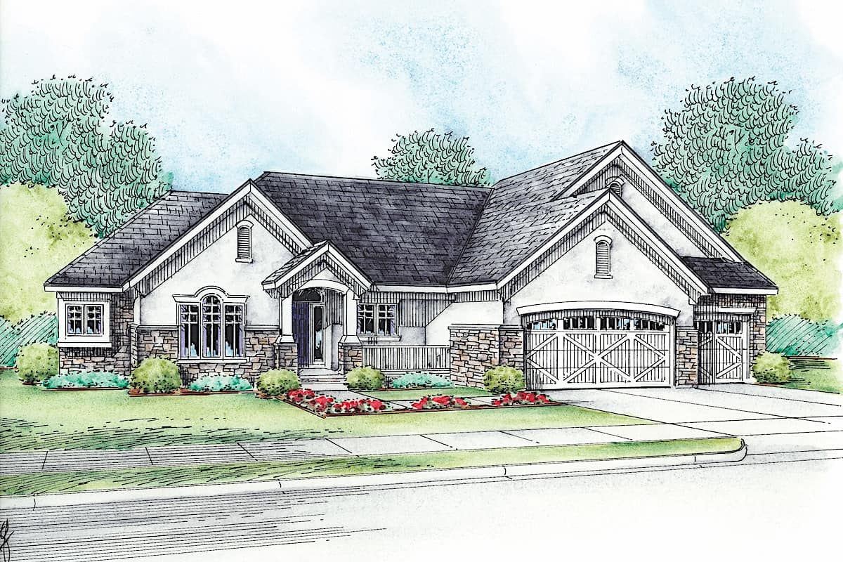 Traditional home (ThePlanCollection: Plan #120-2643)