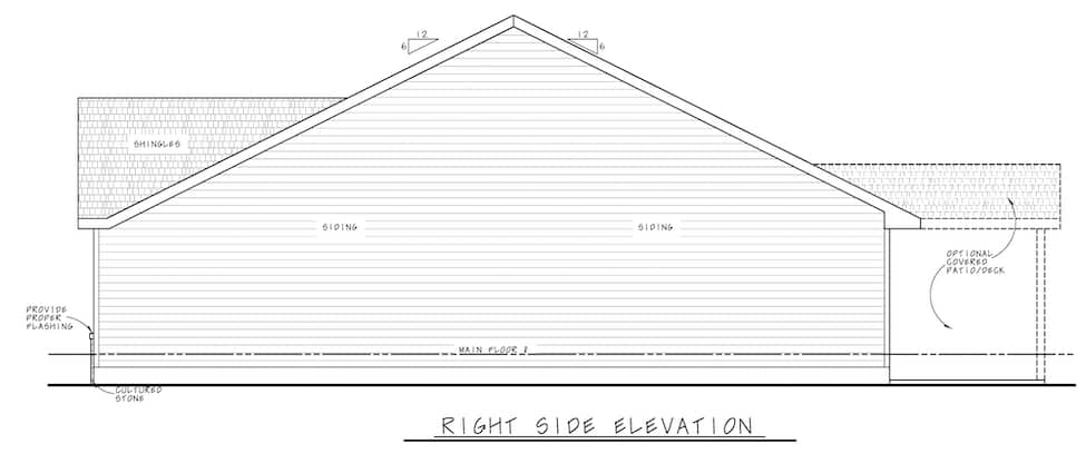Home Plan Right Elevation of this 3-Bedroom,1603 Sq Ft Plan -120-2648