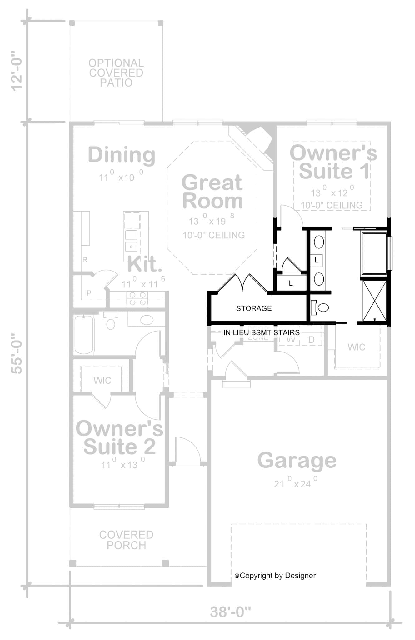 Main Level of Ranch Plan #120-2651