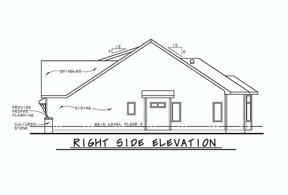 Home Plan Right Elevation of this 3-Bedroom,1925 Sq Ft Plan -120-2652