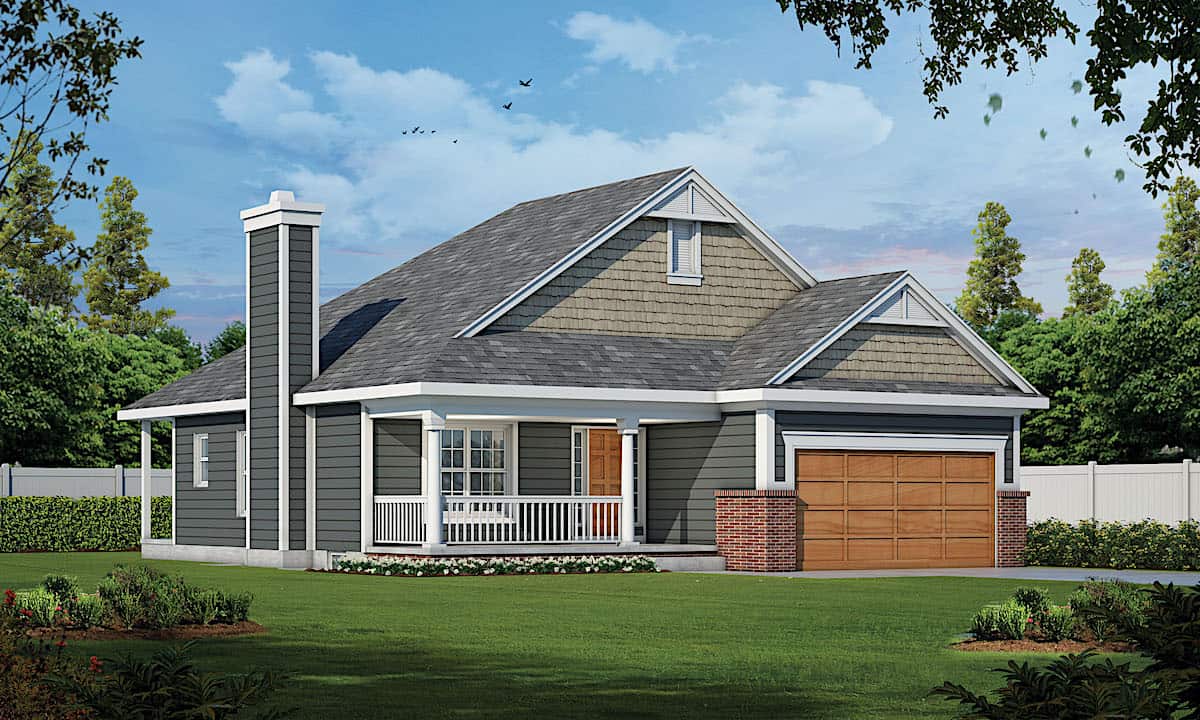 Front View of this 3-Bedroom, 1195 Sq Ft Plan - 120-2654