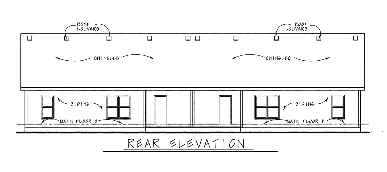 Home Plan Rear Elevation of this 3-Bedroom,1699 Sq Ft Plan -120-2657