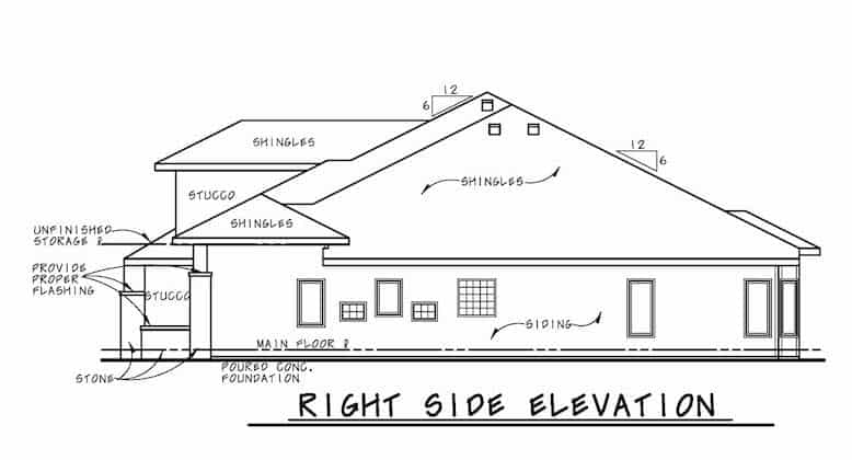 Home Plan Right Elevation of this 4-Bedroom,3015 Sq Ft Plan -120-2659