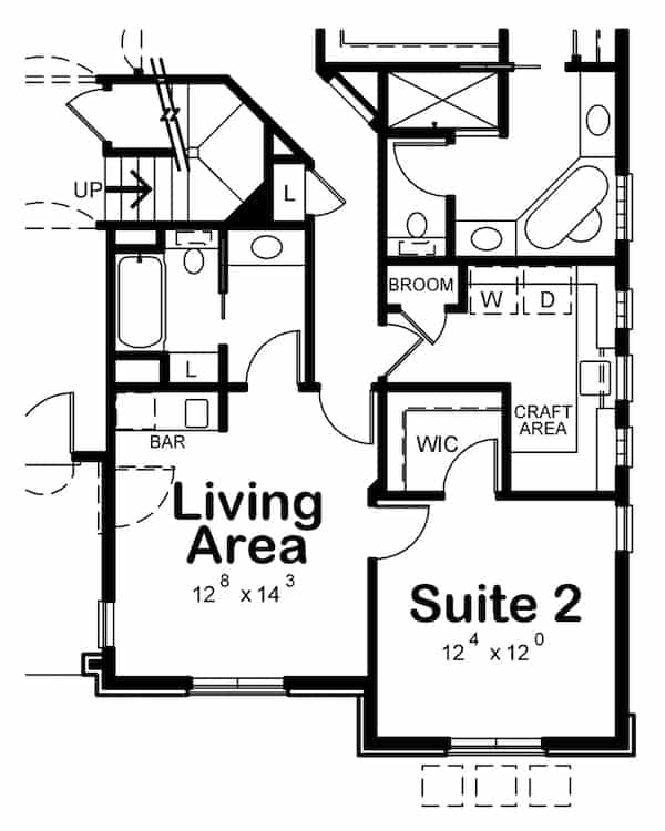 Floor Plan Main Level of Contemporary Plan #120-2659