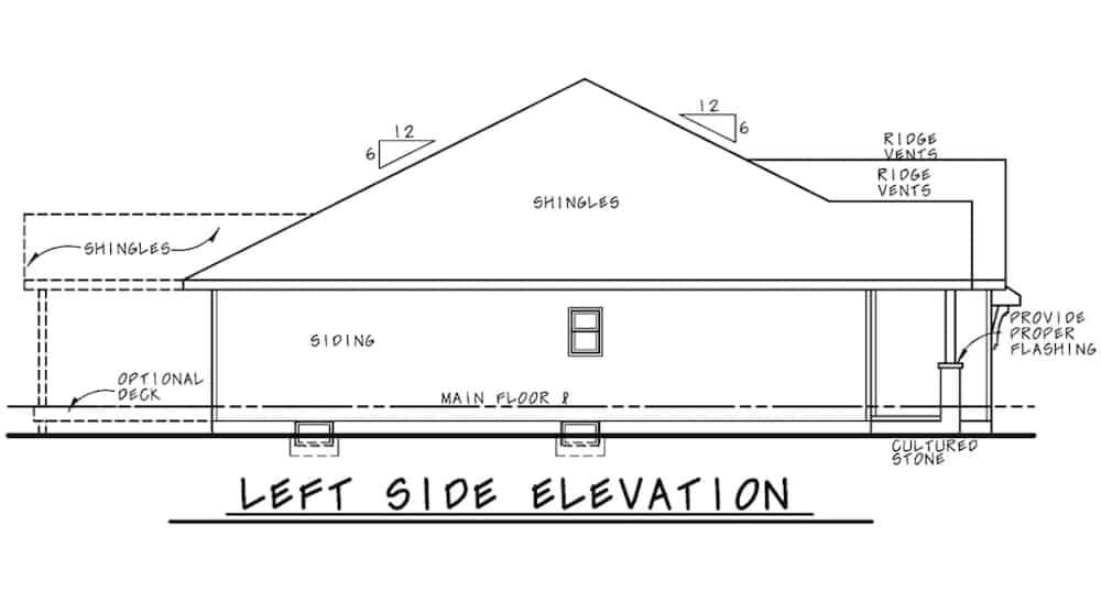 Home Plan Left Elevation of this 3-Bedroom,1936 Sq Ft Plan -120-2662