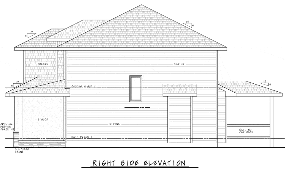 Home Plan Right Elevation of this 4-Bedroom,2738 Sq Ft Plan -120-2664