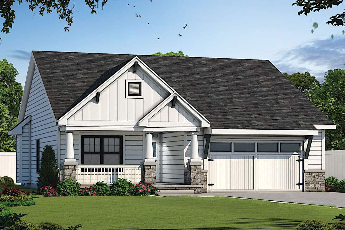 Farmhouse home (ThePlanCollection: Plan #120-2666)