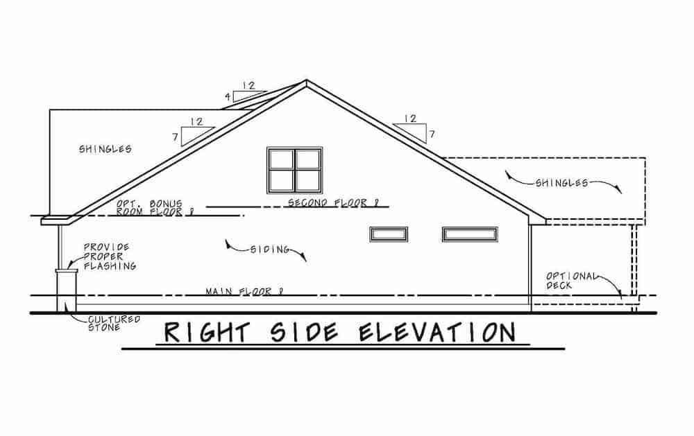 Home Plan Right Elevation of this 4-Bedroom,2232 Sq Ft Plan -120-2667