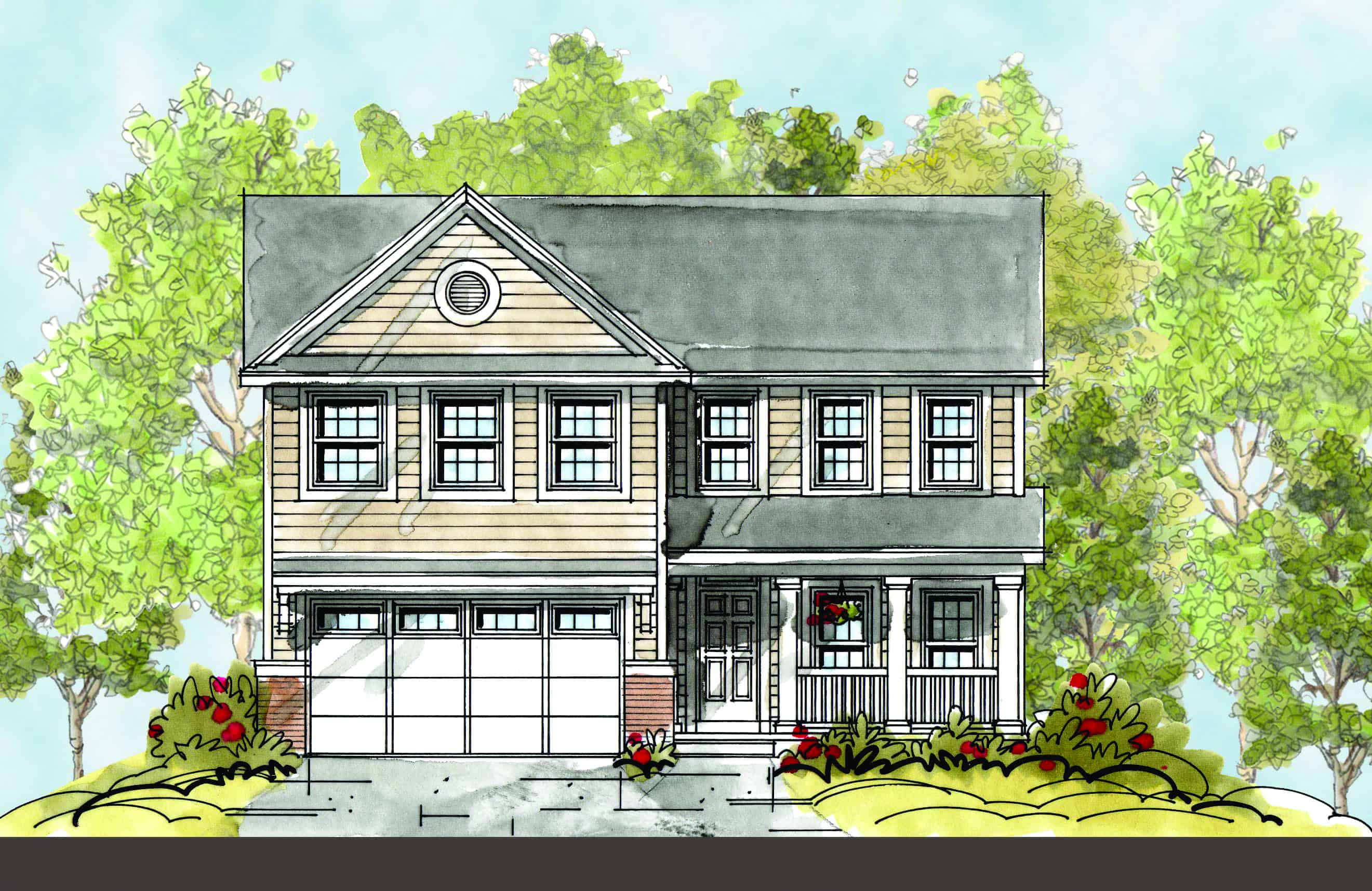 Front View of this 4-Bedroom, 2134 Sq Ft Plan - 120-2668