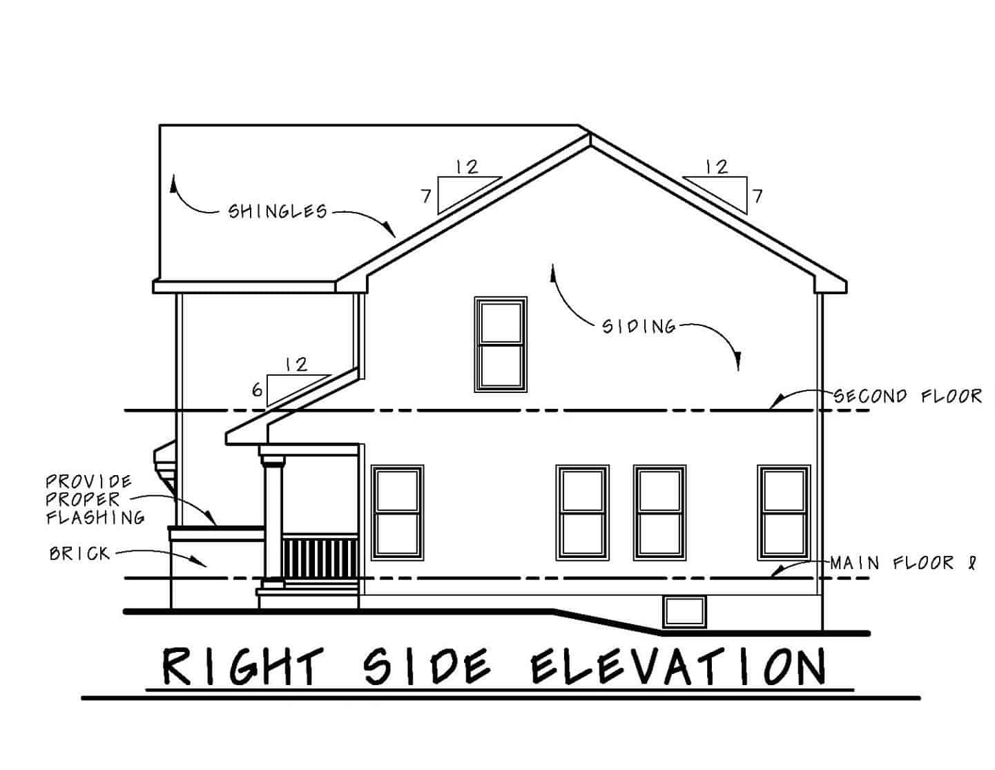 Home Plan Right Elevation of this 4-Bedroom,2134 Sq Ft Plan -120-2668