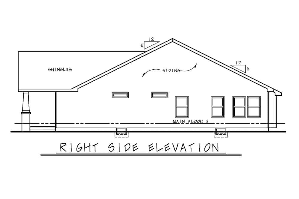 Home Plan Right Elevation of this 2-Bedroom,1511 Sq Ft Plan -120-2669