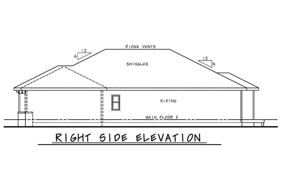 Home Plan Right Elevation of this 3-Bedroom,1886 Sq Ft Plan -120-2671