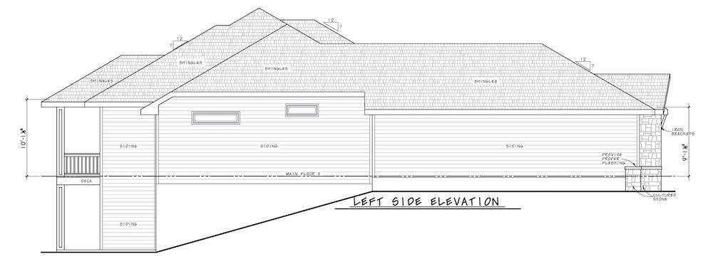 Home Plan Left Elevation of this 4-Bedroom,3636 Sq Ft Plan -120-2673
