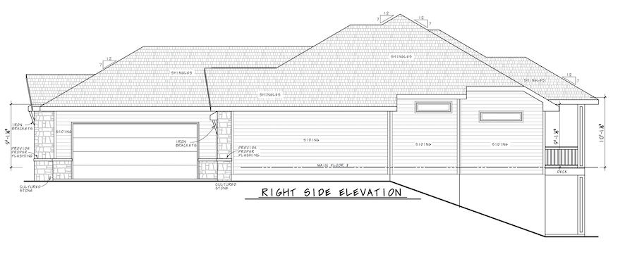 Home Plan Right Elevation of this 4-Bedroom,3636 Sq Ft Plan -120-2673