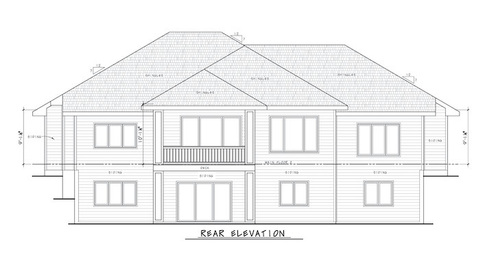 Home Plan Rear Elevation of this 4-Bedroom,3636 Sq Ft Plan -120-2673