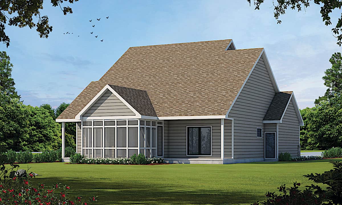 Rear View of this 3-Bedroom, 1995 Sq Ft Plan - 120-2674