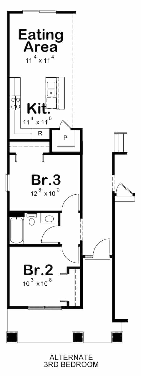Floor Plan Main Level of Ranch Plan #120-2676