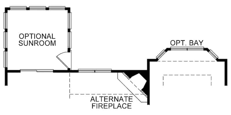 Floor Plan Main Level of Ranch Plan #120-2676