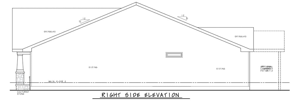 Home Plan Right Elevation of this 22-Bedroom,1664 Sq Ft Plan -120-2676