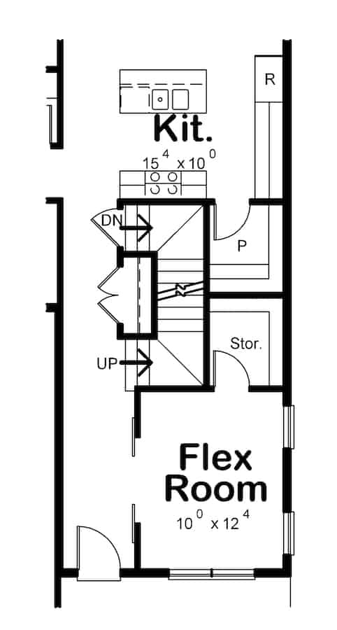 Floor Plan Main Level of Farmhouse Plan #120-2678