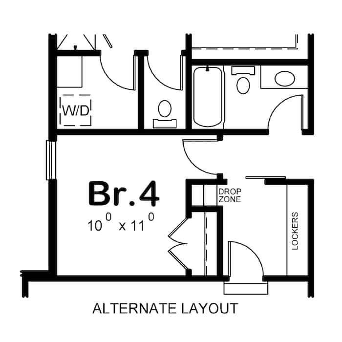 Floor Plan Main Level of Farmhouse Plan #120-2678