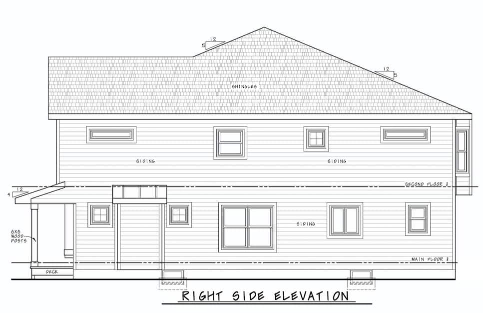 Home Plan Right Elevation of this 2-Bedroom,1399 Sq Ft Plan -120-2679