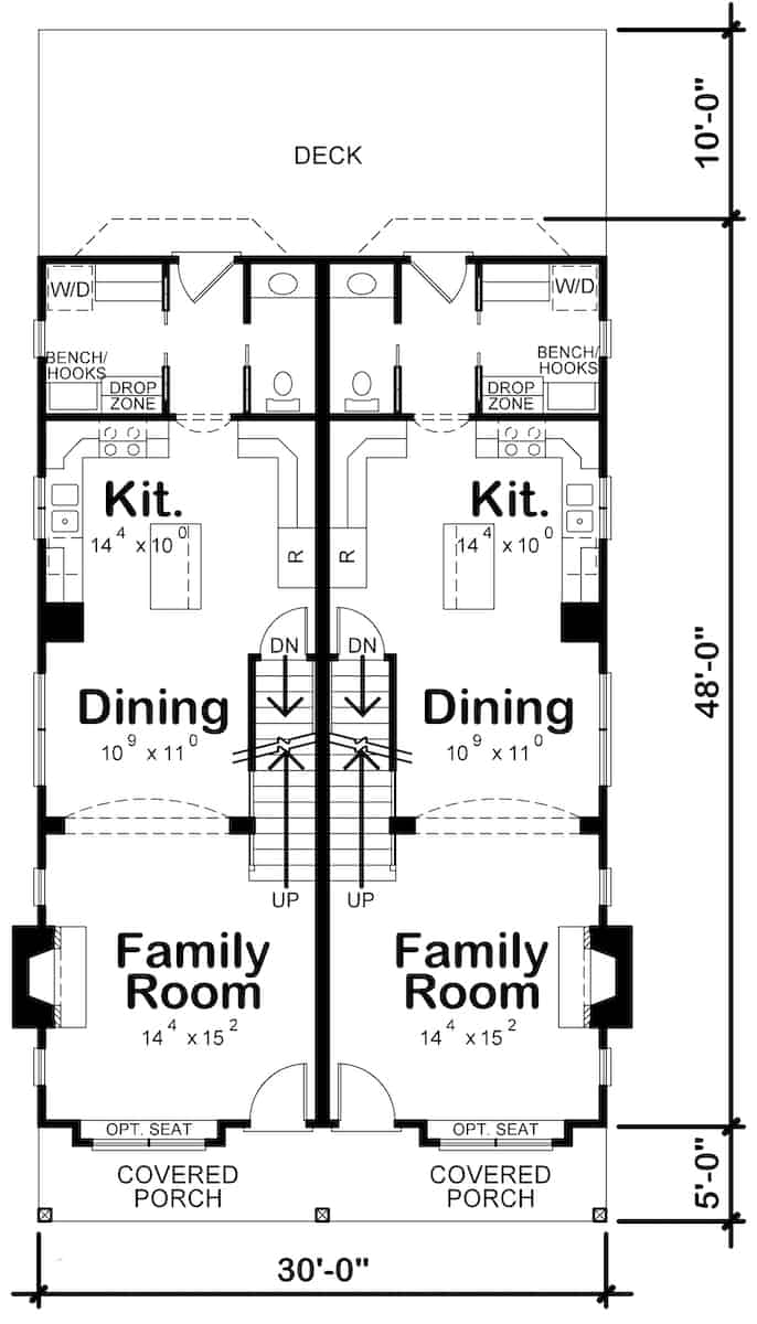 Floor Plan Main Level of Farmhouse Plan #120-2679