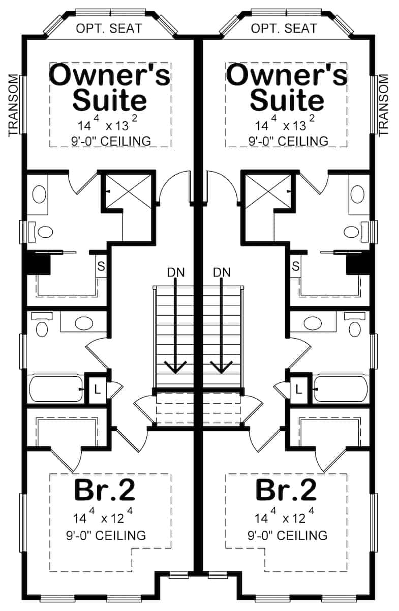 Floor Plan Upper Level of Farmhouse Plan #120-2679