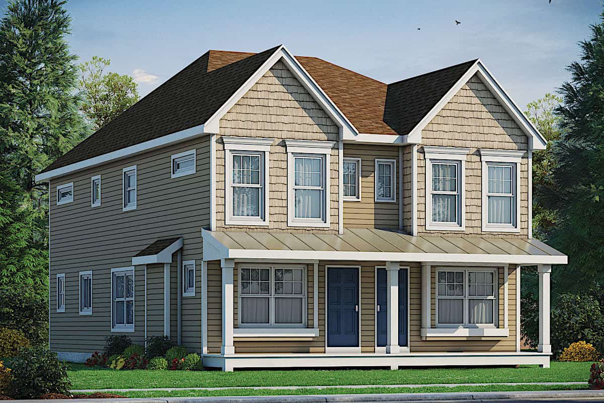 Traditional style Multi-Unit home (ThePlanCollection: Plan #120-2679)