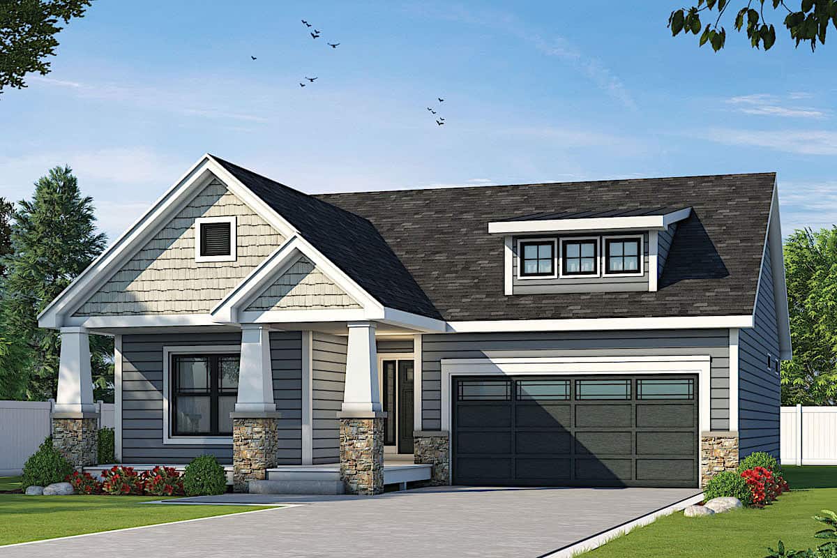Craftsman style Ranch home (ThePlanCollection: Plan #120-2680)