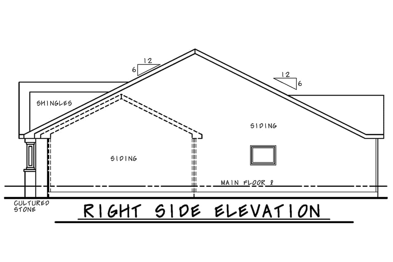 Home Plan Right Elevation of this 2-Bedroom,1471 Sq Ft Plan -120-2683
