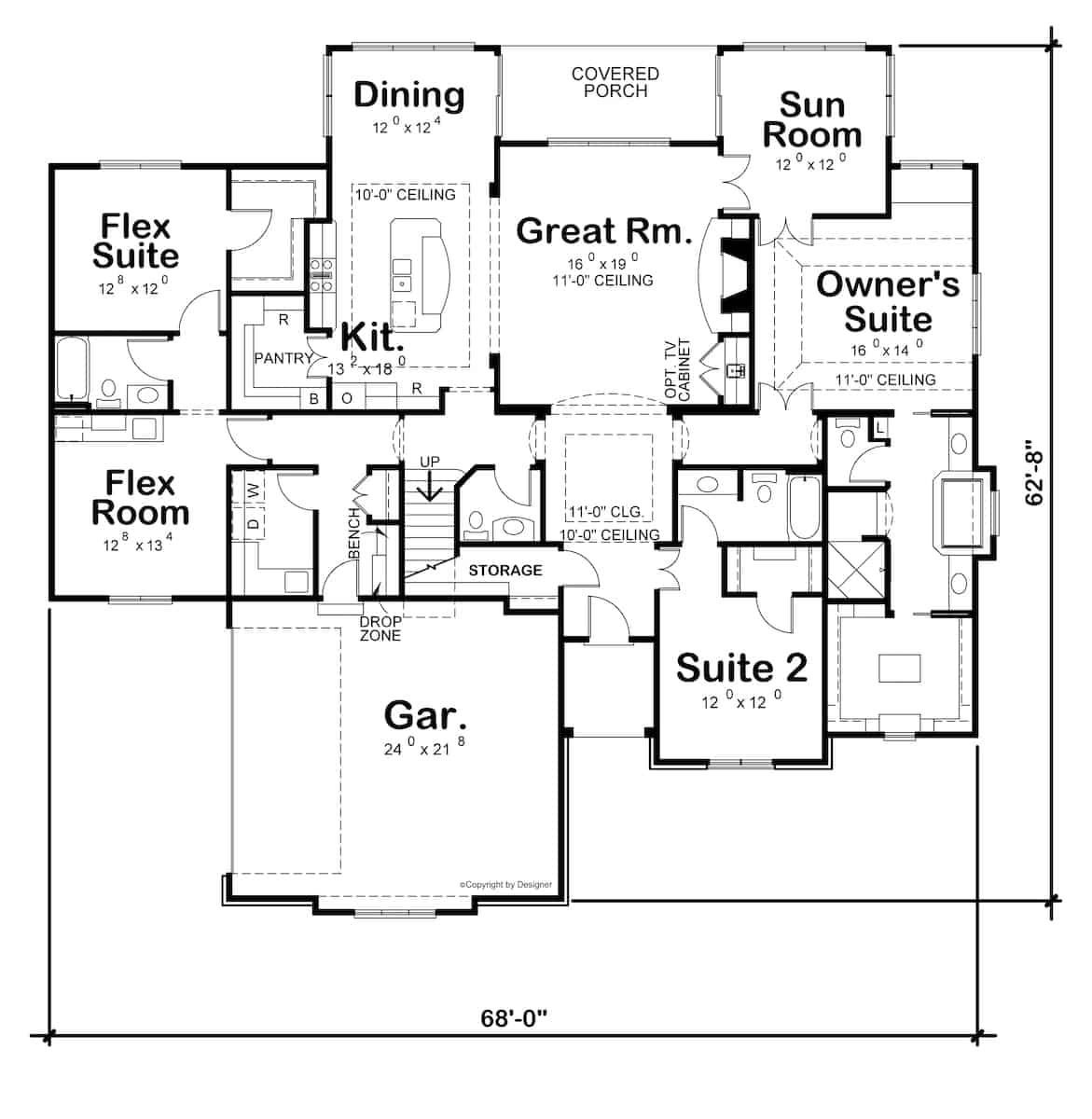 Main Level of Southern Plan #120-2684