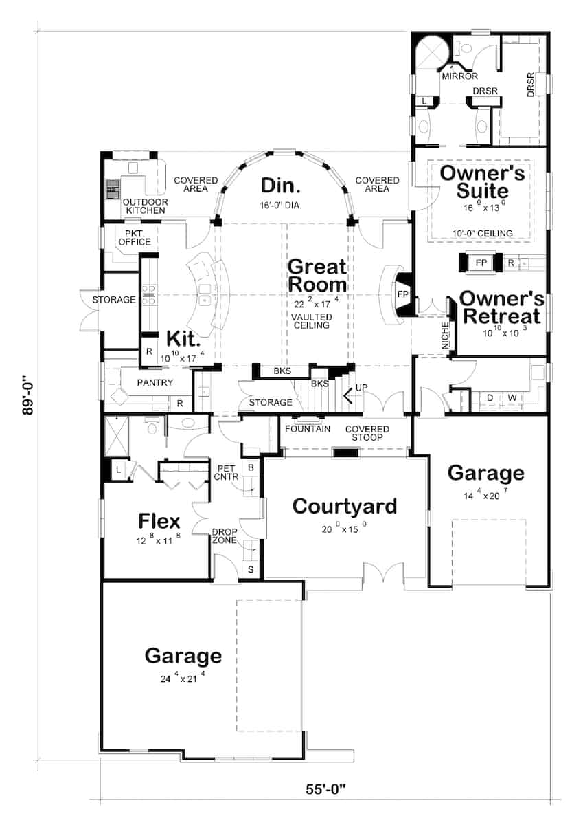 Main Level of Acadian Plan #120-2685