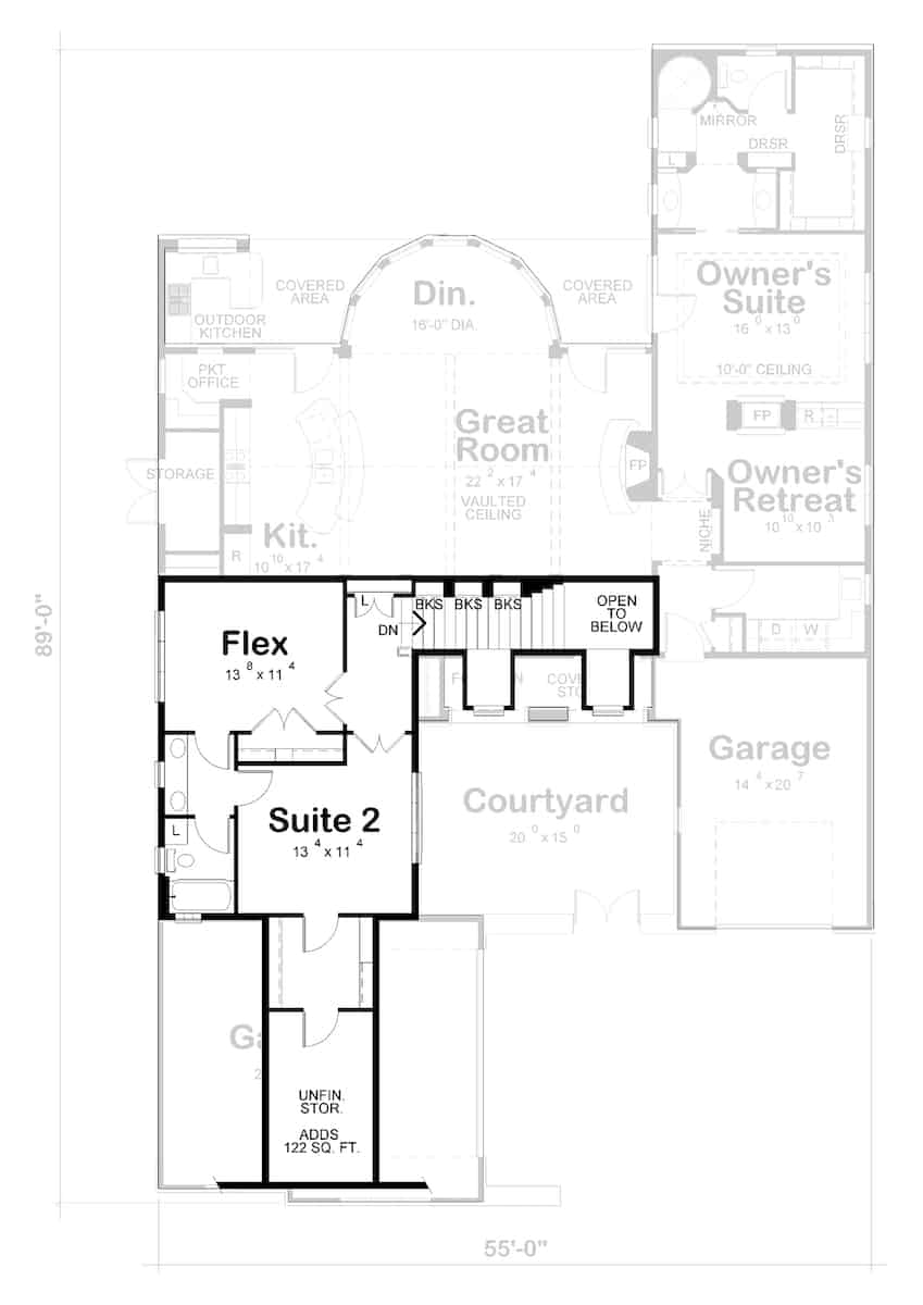 Upper Level of Acadian Plan #120-2685