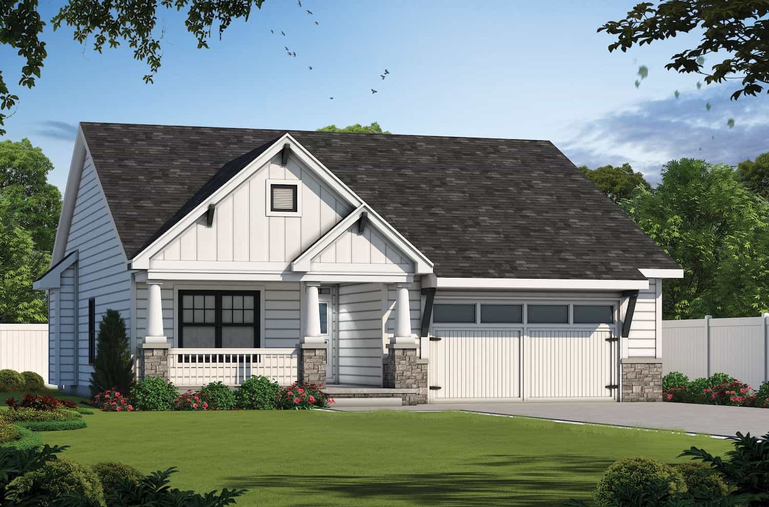 Front View of this 2-Bedroom, 1596 Sq Ft Plan - 120-2686