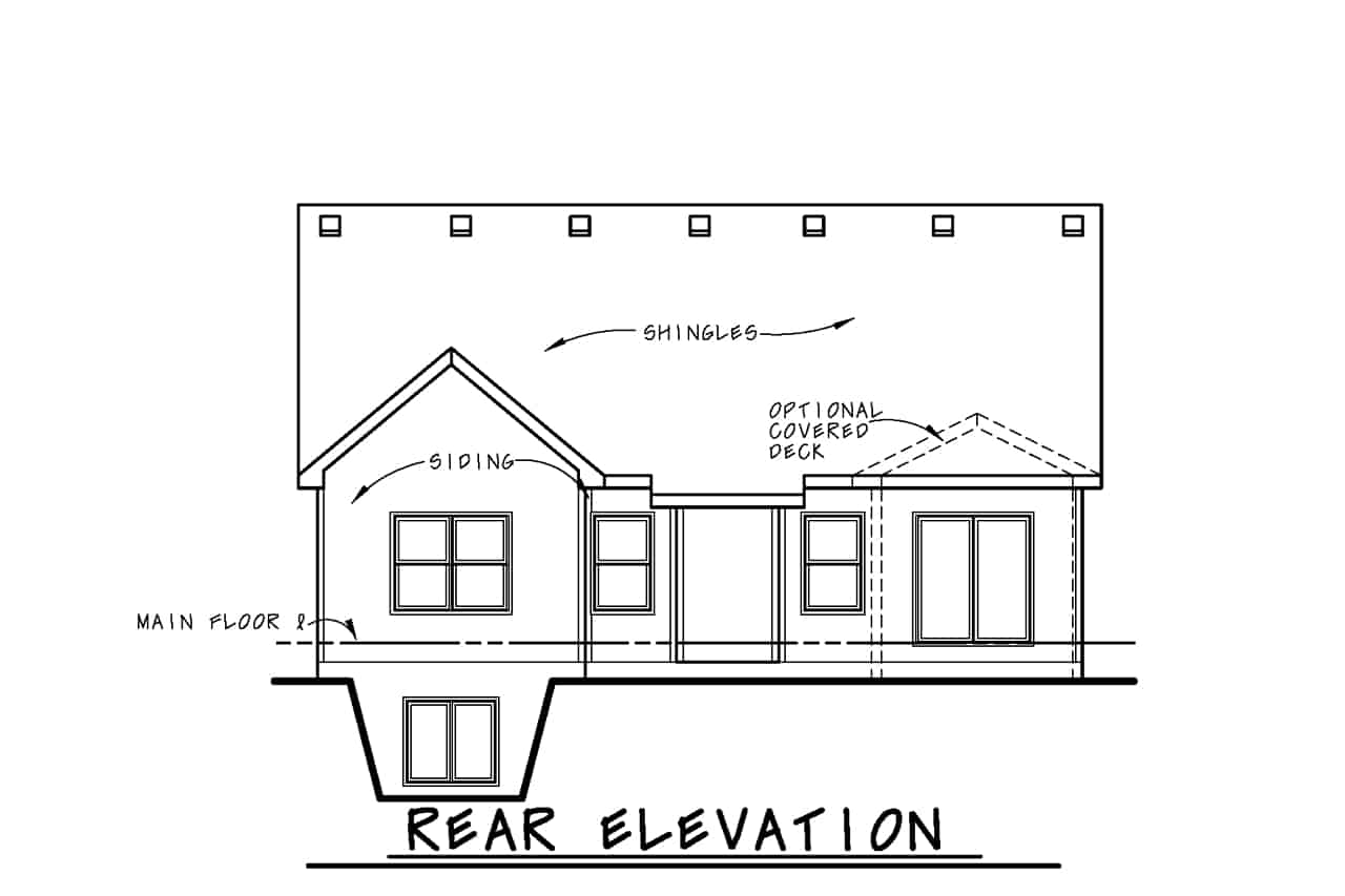 Home Plan Rear Elevation of this 2-Bedroom,1596 Sq Ft Plan -120-2686