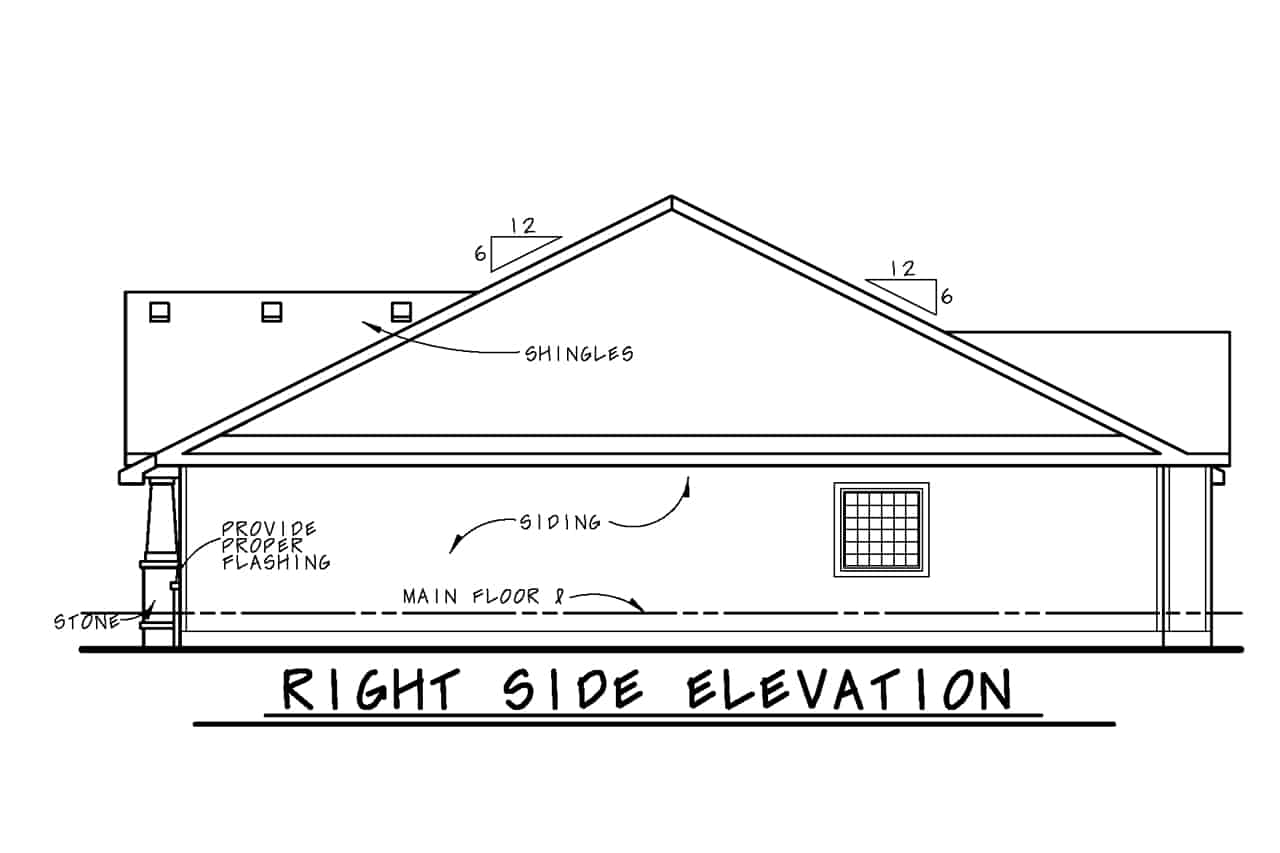 Home Plan Right Elevation of this 2-Bedroom,1596 Sq Ft Plan -120-2686