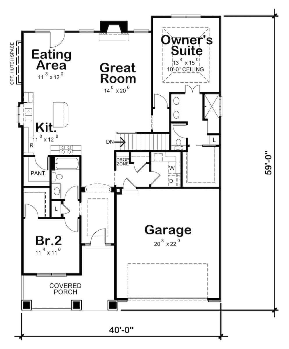 Main Level of Ranch Plan #120-2686