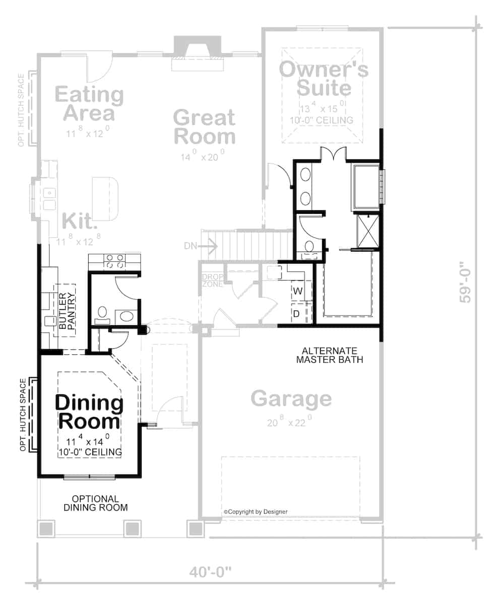 Main Level of Ranch Plan #120-2686