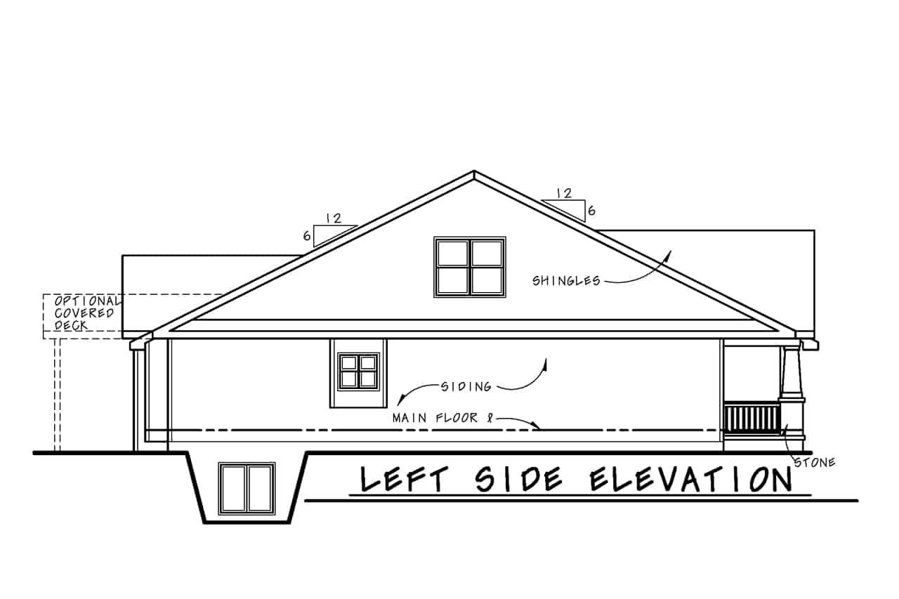Home Plan Left Elevation of this 4-Bedroom,2506 Sq Ft Plan -120-2687