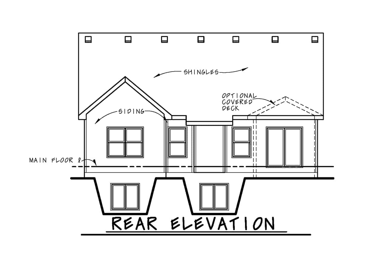 Home Plan Rear Elevation of this 4-Bedroom,2506 Sq Ft Plan -120-2687