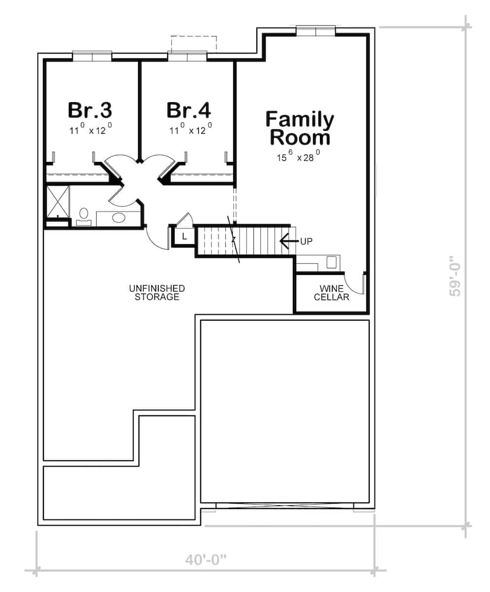 Basement of Ranch Plan #120-2687